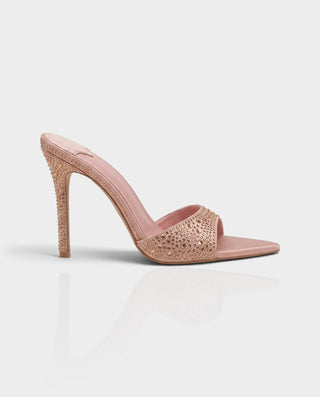 VALEMA Rhinestone Pointed-Toe Stiletto Mule Heels