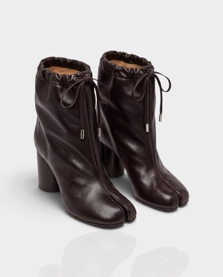 IRHANA Ruched Cuff Split-Toe High Block Heel Boots