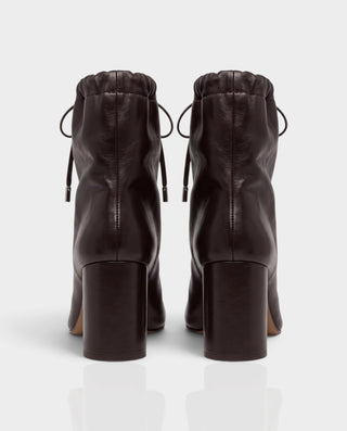 IRHANA Ruched Cuff Split-Toe High Block Heel Boots