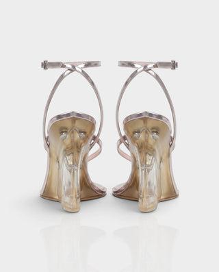 ISSY Transparent Pointed-Toe Wedge Heels