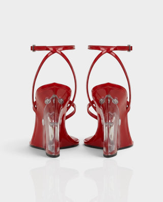 ISSY Transparent Pointed-Toe Wedge Heels