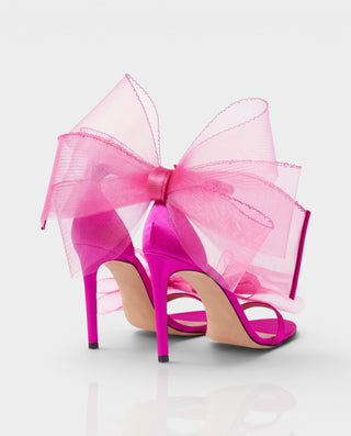 LIDIYA Sheer Bow Ankle Strap Stiletto Heels