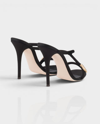 SEVARA Gold Snake Strappy Stiletto Mule Heels