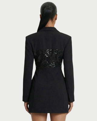 VARENA Sequin Lace Cinched Blazer Mini Dress