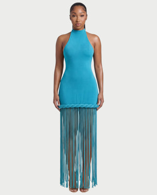 NIARA Braided Hem Bodycon Maxi Dress – Celestia