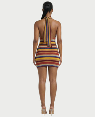 Vestido midi con flecos y escote pronunciado de LIRRA