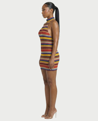 Vestido midi con flecos y escote pronunciado de LIRRA