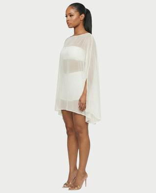 ALMIRA Sheer Mesh Blouse Cover-Up Top