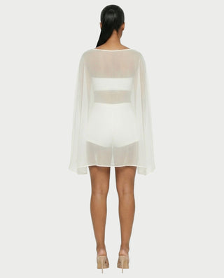ALMIRA Sheer Mesh Blouse Cover-Up Top