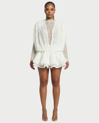 SORYA Lace Long Sleeve Mini Dress