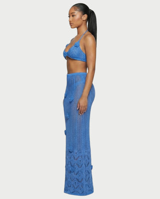 Vestido midi con flecos y escote pronunciado de LIRRA