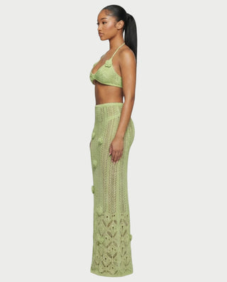 Vestido midi con flecos y escote pronunciado de LIRRA