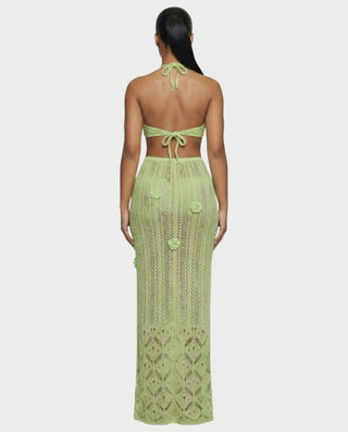 Vestido midi con flecos y escote pronunciado de LIRRA