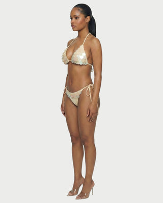 RIVENA Sequin Shell Triangle Bikini Set