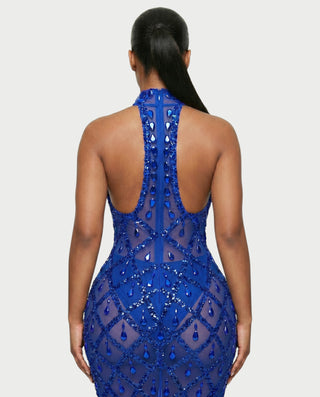 HOPE High Neck Tear Drop Rhinestone Maxi Dress