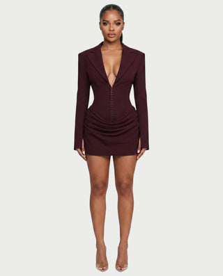 MIKAY Ruched Blazer Bodycon Mini Dress