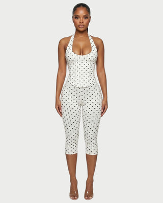 LERANIA Polka Dot Jumpsuit & Corset Set
