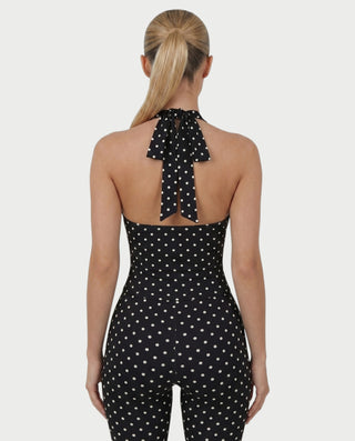 AVINYA Polka Dot Halter Top & Capri Pants Set
