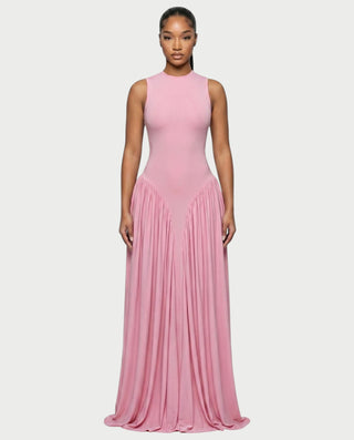 ELVANA Sleeveless Flow Draped Maxi Dress
