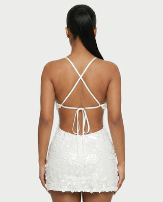 KISHNA Sparkle Sequin Cutout Bodycon Mini Dress