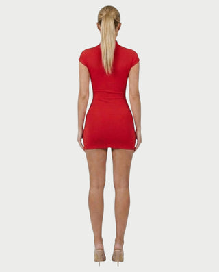 DANIYA Hook Front Cap Sleeve Mini Dress