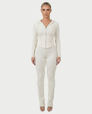 EDNA Zip-Front Hooded Top & Pants Set