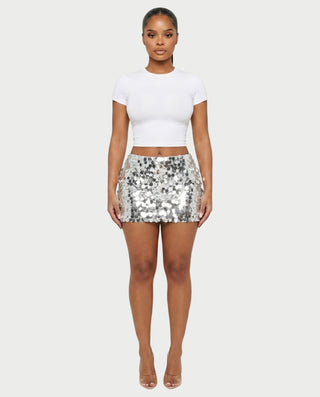 MARIMA Sequin Disc Embellished Mini Skirt