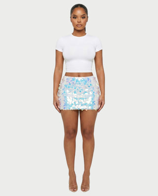 MARIMA Sequin Disc Embellished Mini Skirt
