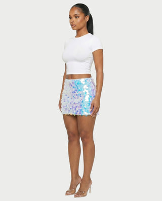 MARIMA Sequin Disc Embellished Mini Skirt