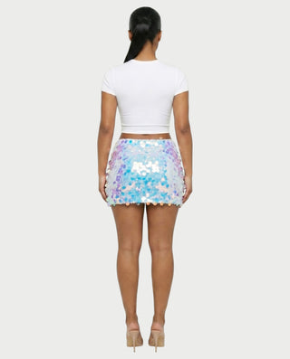MARIMA Sequin Disc Embellished Mini Skirt
