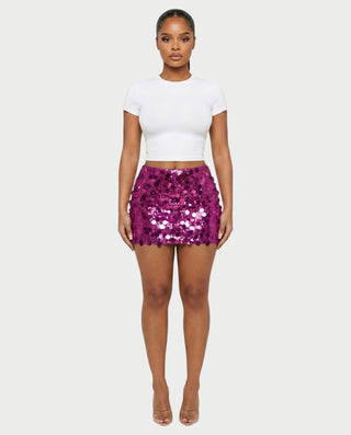 MARIMA Sequin Disc Embellished Mini Skirt