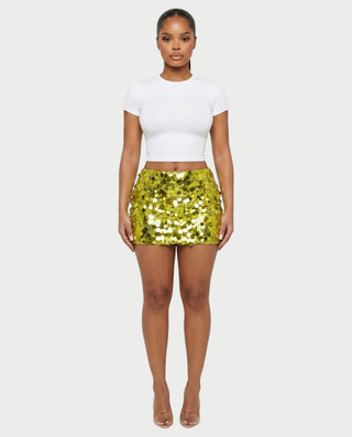 MARIMA Sequin Disc Embellished Mini Skirt