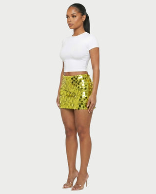 MARIMA Sequin Disc Embellished Mini Skirt