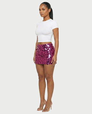 MARIMA Sequin Disc Embellished Mini Skirt