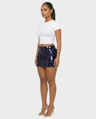 MARIMA Sequin Disc Embellished Mini Skirt
