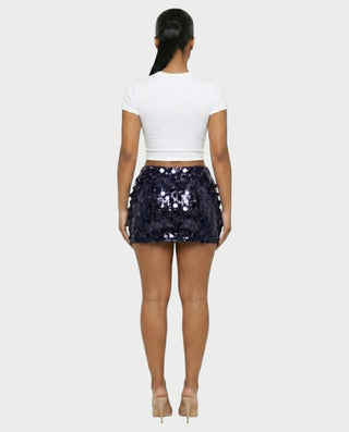 MARIMA Sequin Disc Embellished Mini Skirt