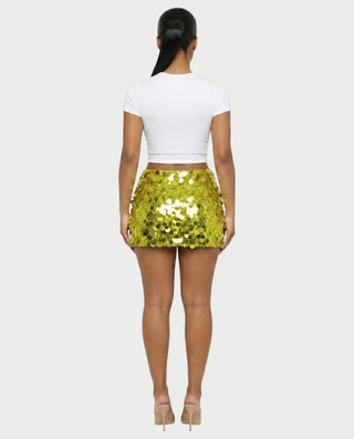 MARIMA Sequin Disc Embellished Mini Skirt