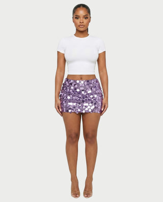 MARIMA Sequin Disc Embellished Mini Skirt