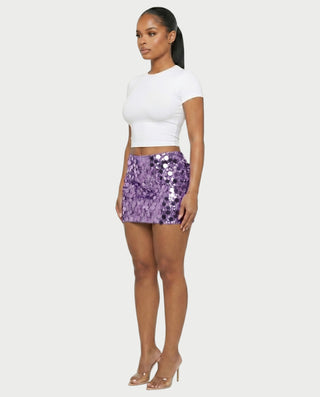MARIMA Sequin Disc Embellished Mini Skirt