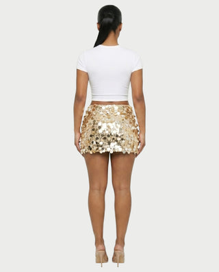 MARIMA Sequin Disc Embellished Mini Skirt