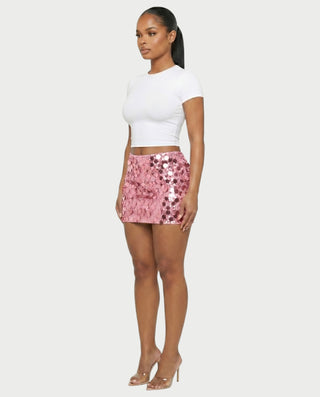 MARIMA Sequin Disc Embellished Mini Skirt