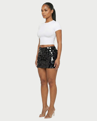 MARIMA Sequin Disc Embellished Mini Skirt