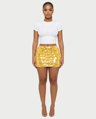 MARIMA Sequin Disc Embellished Mini Skirt