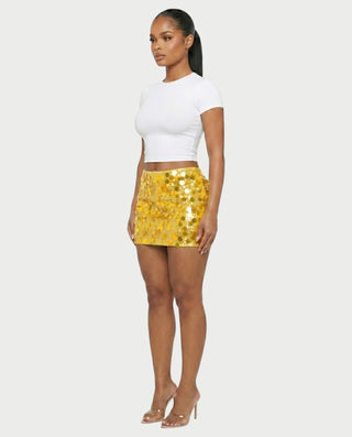 MARIMA Sequin Disc Embellished Mini Skirt