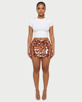 MARIMA Sequin Disc Embellished Mini Skirt