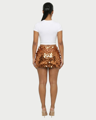 MARIMA Sequin Disc Embellished Mini Skirt