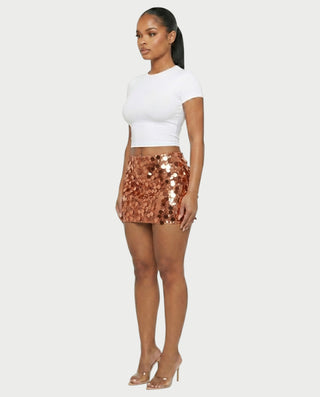 MARIMA Sequin Disc Embellished Mini Skirt