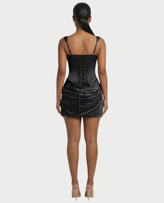 Vestido midi con flecos y escote pronunciado de LIRRA