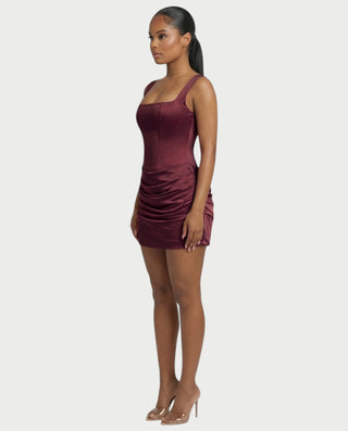 Vestido midi con flecos y escote pronunciado de LIRRA