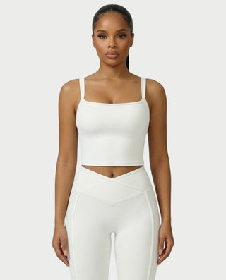 JINYA Padded Square-Neck Active Crop Top